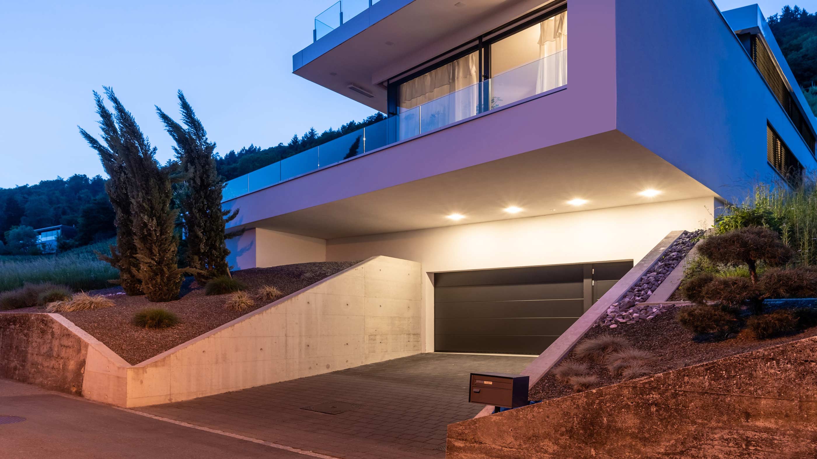 colorful image of modern home garage