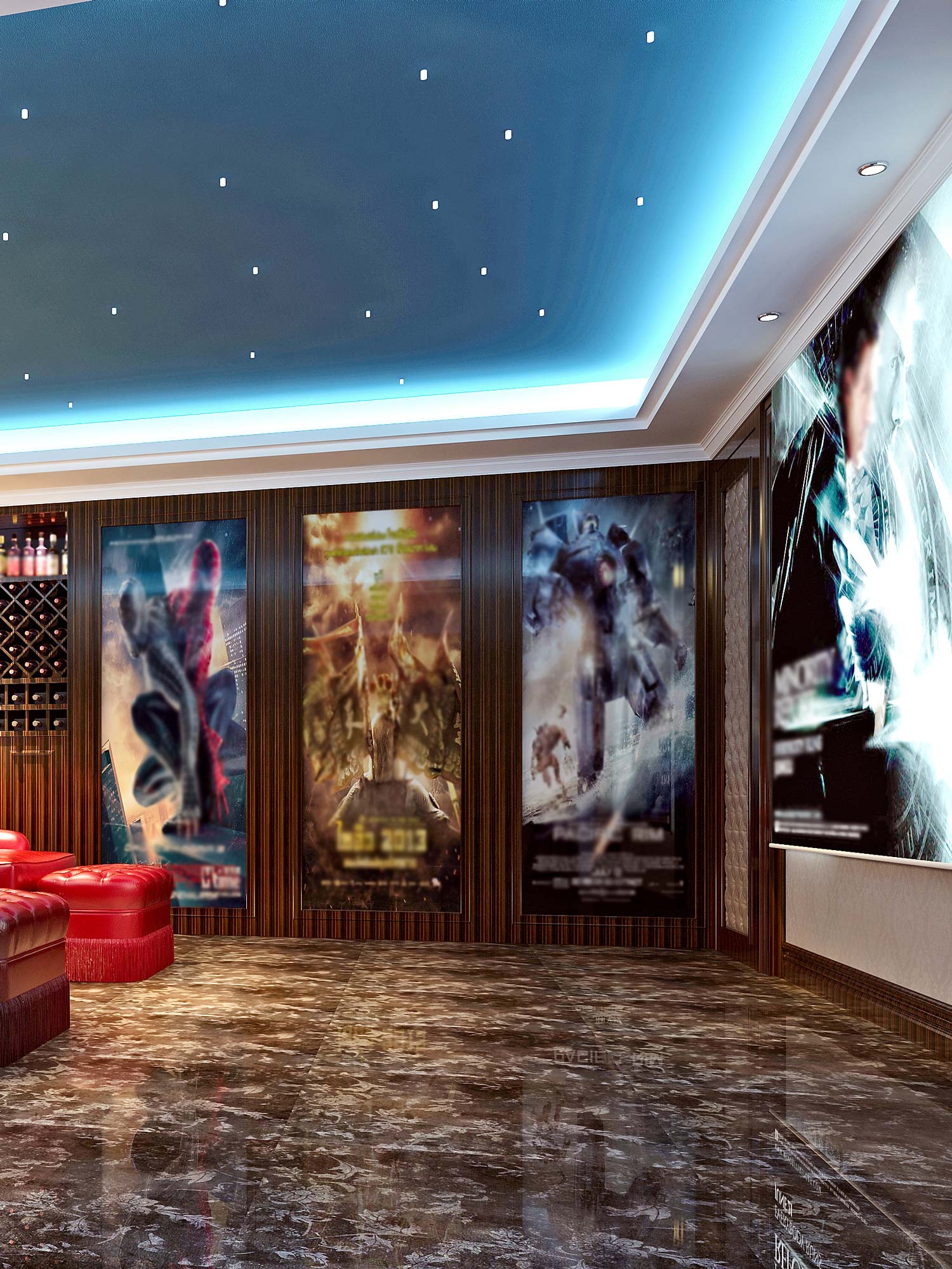 LED Lighting in the ceiling of a home theater