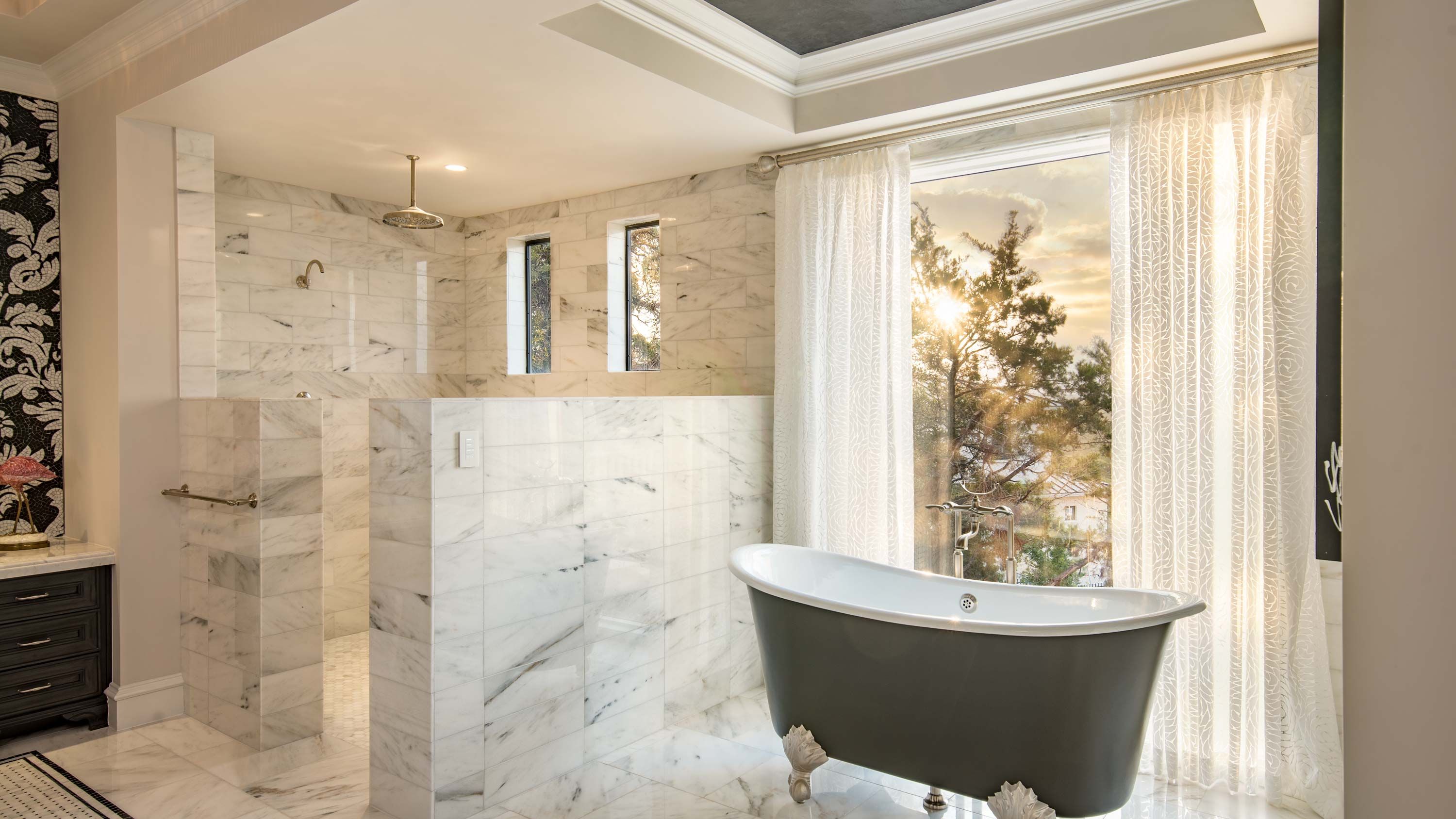 warm toned bathroom with ketra lighting